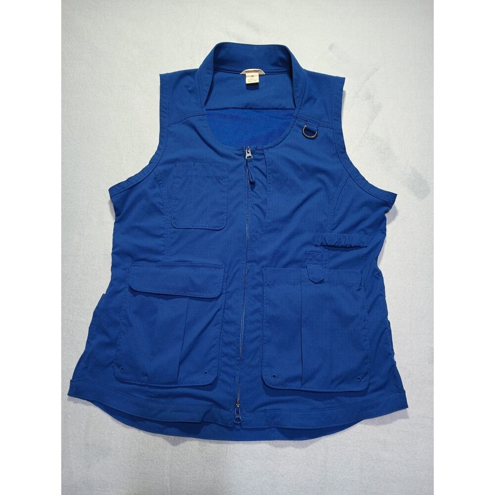 Duluth Trading Co Women’s Blue Utility Fishing Hiking Vest Size Medium Zip Front